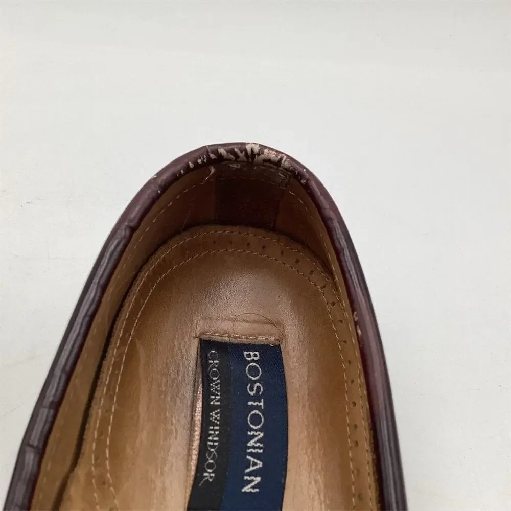 Bostonian Men's Penny Loafers Size 10.5 D Burgundy Leather Dress‎ Shoes